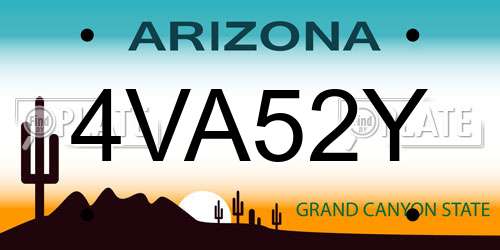 4VA52Y Arizona License Plate