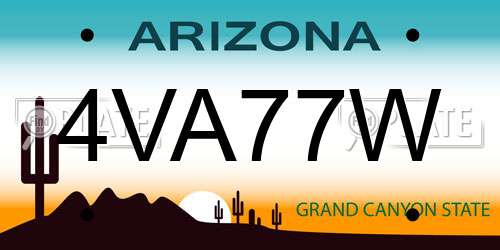 4VA77W Arizona License Plate