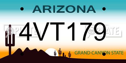 4VT179 Arizona License Plate