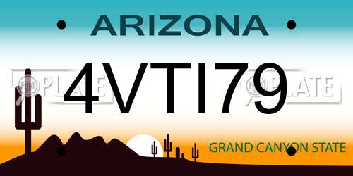 4VTI79 Arizona License Plate