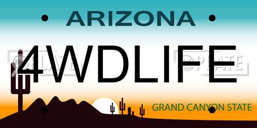 4WDLIFE Arizona License Plate