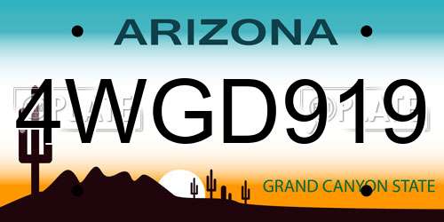 4WGD919 Arizona License Plate