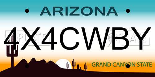 4X4CWBY Arizona License Plate