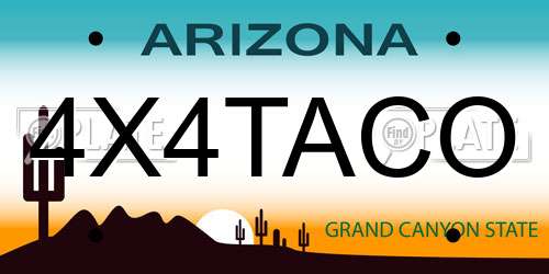 4X4TACO Arizona License Plate