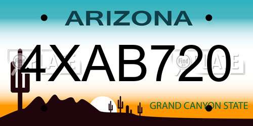 4XAB720 Arizona License Plate
