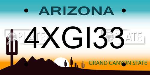 4XGI33 Arizona License Plate