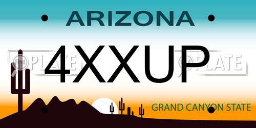4XXUP Arizona License Plate