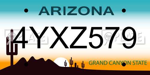 4YXZ579 Arizona License Plate