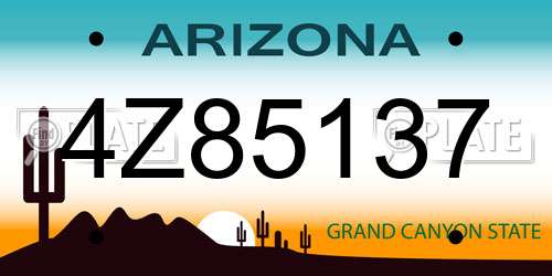 4Z85137 Arizona License Plate
