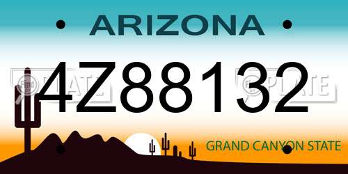 4Z88132 Arizona License Plate