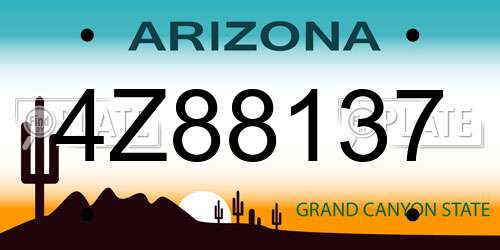 4Z88137 Arizona License Plate