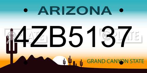4ZB5137 Arizona License Plate