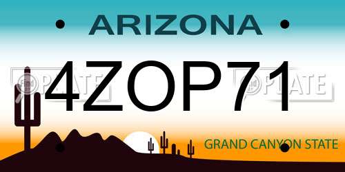 4ZOP71 Arizona License Plate