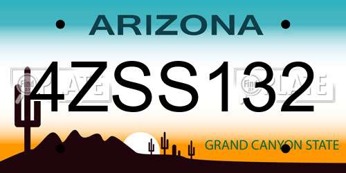 4ZSS132 Arizona License Plate