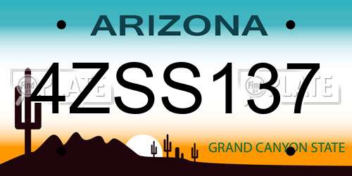 4ZSS137 Arizona License Plate