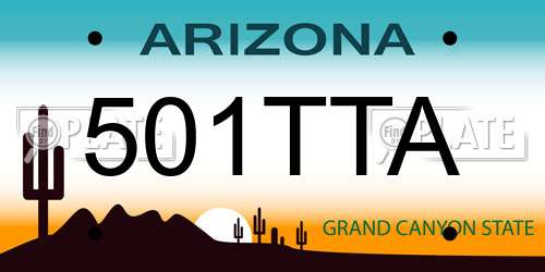 501TTA Arizona License Plate