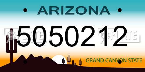 5050212 Arizona License Plate