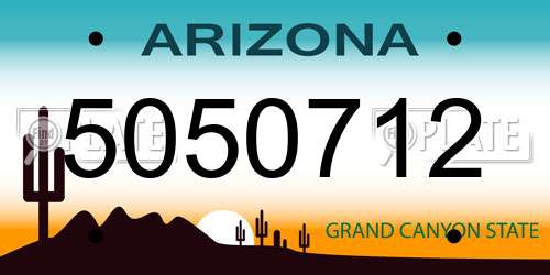 5050712 Arizona License Plate