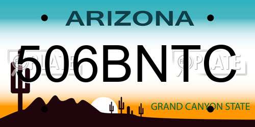 506BNTC Arizona License Plate