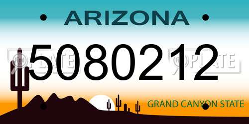 5080212 Arizona License Plate