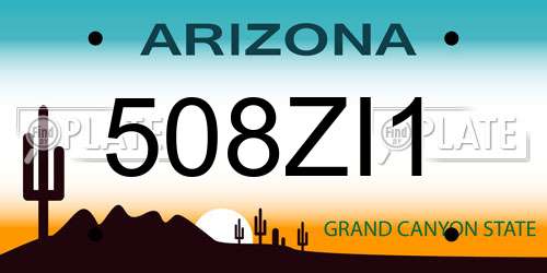 508ZI1 Arizona License Plate