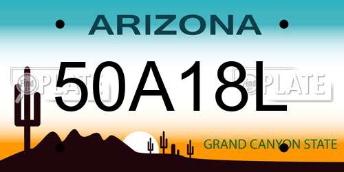 50A18L Arizona License Plate