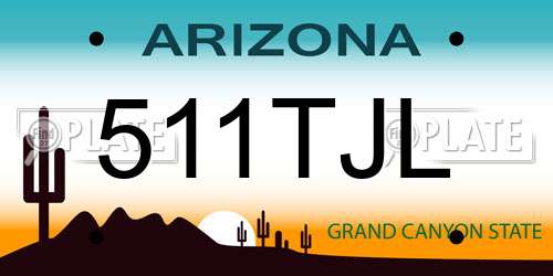 511TJL Arizona License Plate