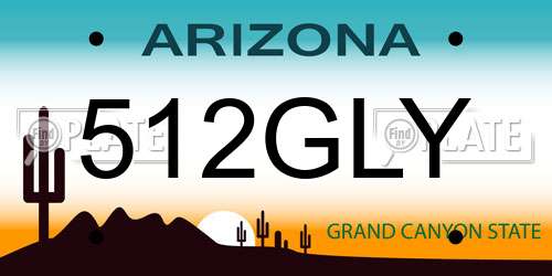 512GLY Arizona License Plate