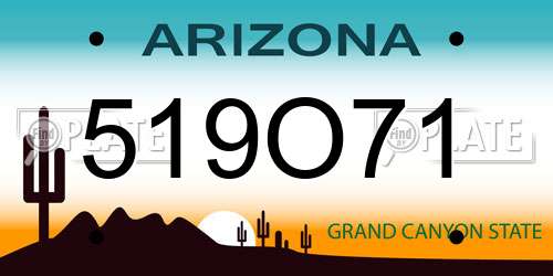 519O71 Arizona License Plate
