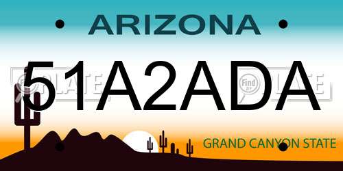 51A2ADA Arizona License Plate