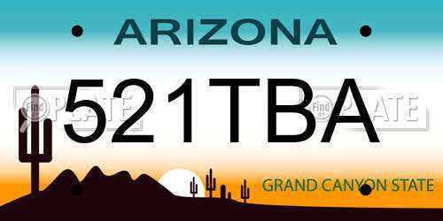 521TBA Arizona License Plate