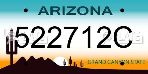 522712C Arizona License Plate