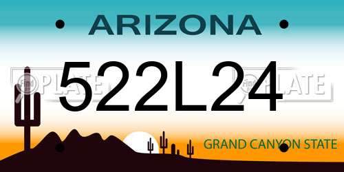 522L24 Arizona License Plate
