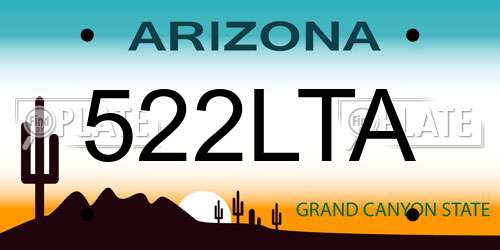522LTA Arizona License Plate