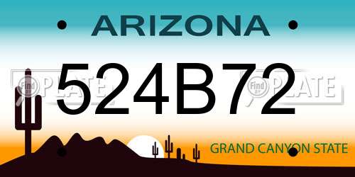 524B72 Arizona License Plate