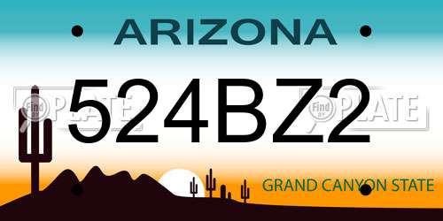 524BZ2 Arizona License Plate