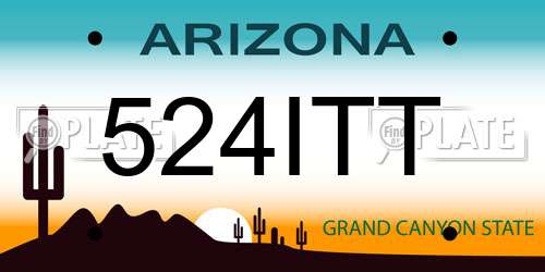 524ITT Arizona License Plate