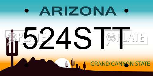 524STT Arizona License Plate