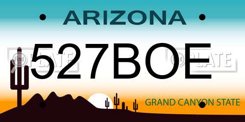 527BOE Arizona License Plate