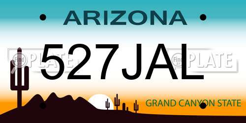 527JAL Arizona License Plate