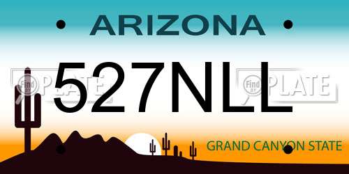 527NLL Arizona License Plate