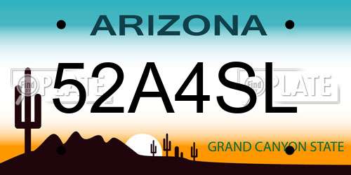 52A4SL Arizona License Plate