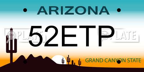 52ETP Arizona License Plate
