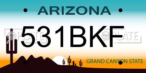 531BKF Arizona License Plate