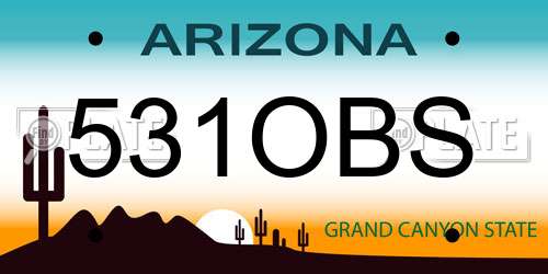 531OBS Arizona License Plate