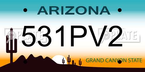 531PV2 Arizona License Plate