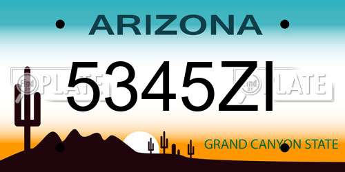 5345ZI Arizona License Plate