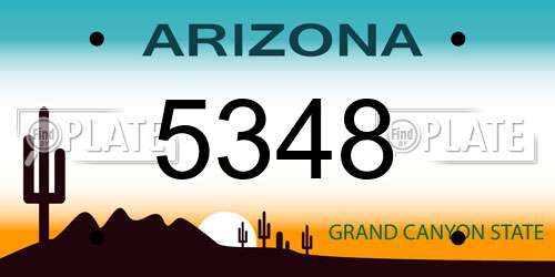 5348 Arizona License Plate