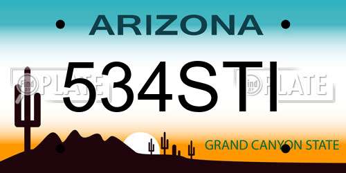 534STI Arizona License Plate
