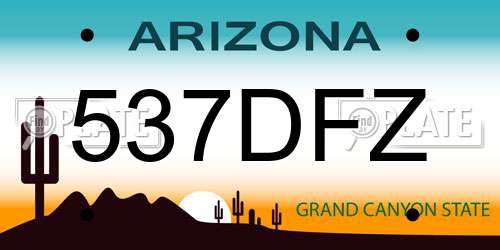 537DFZ Arizona License Plate